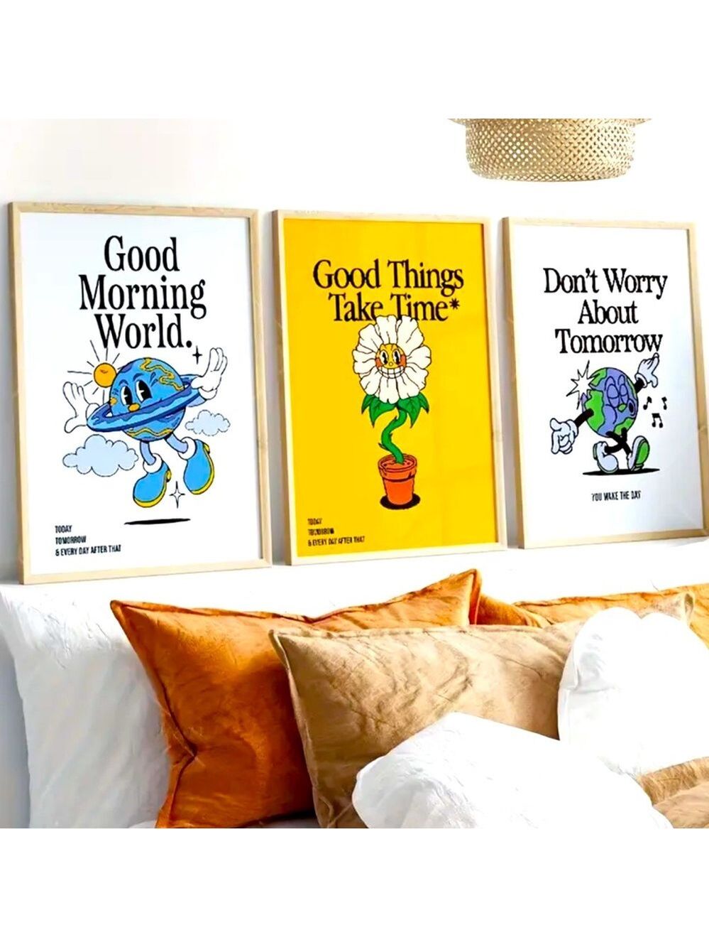 Positive Vibes Only Canvas Print - 3 Piece Motivational Wall Art